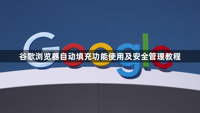 谷歌浏览器自动填充功能使用及安全管理教程1