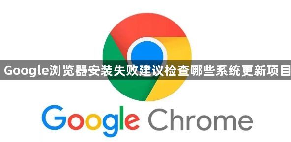 Google浏览器安装失败建议检查哪些系统更新项目1