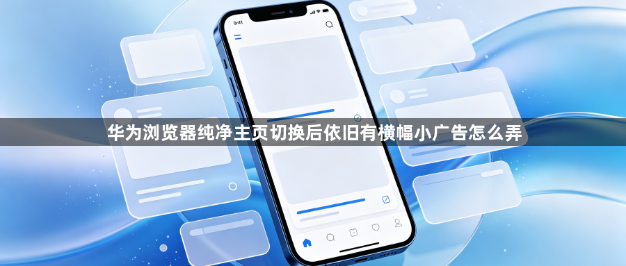 华为浏览器纯净主页切换后依旧有横幅小广告怎么弄1