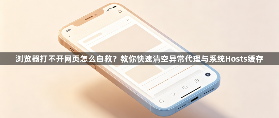 浏览器打不开网页怎么自救？教你快速清空异常代理与系统Hosts缓存1