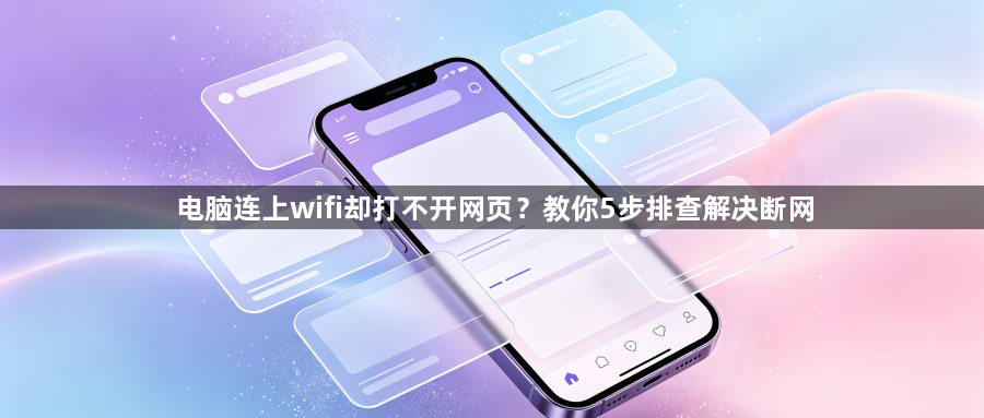 电脑连上wifi却打不开网页？教你5步排查解决断网1